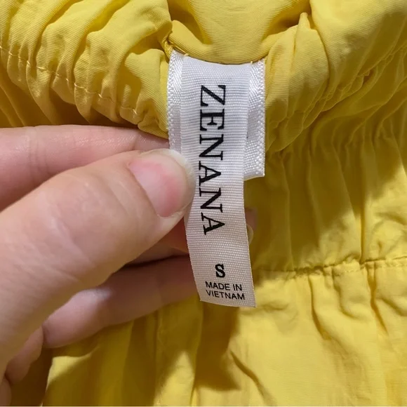 Zenana Windbreak Gym Running Shorts Smocked Waistband Yellow Size Small - Picture 7 of 8